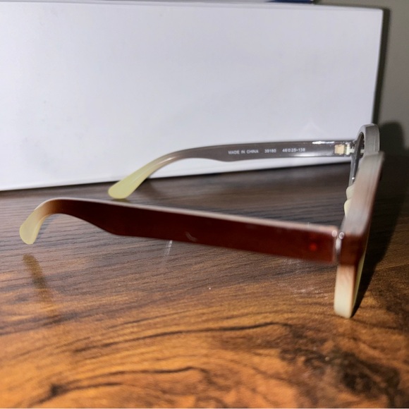 Brown and Tan Round Glasses with Double Bridge - Picture 3 of 5